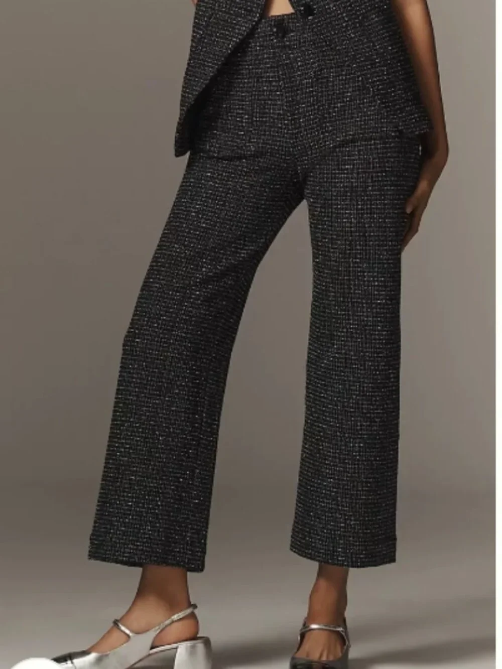 NWT Anthropologie Maeve Colette Tweed Cropped Wide-Leg Trousers Pants